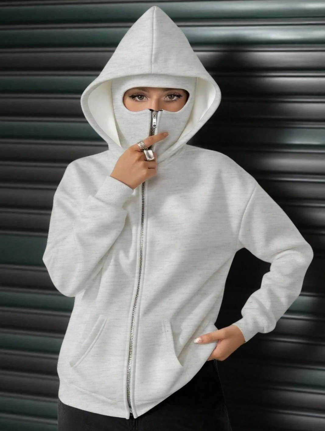 sudadera con doble capucha