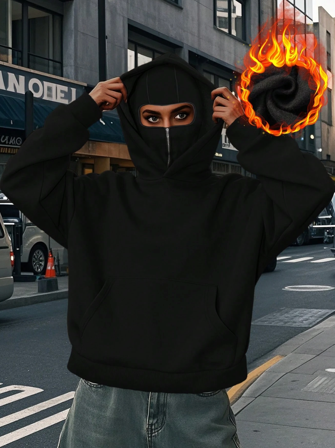 sudadera con doble capucha